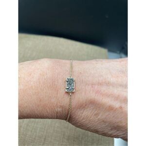 Kendra Scott Silver Chain Bracelet with Rectangle Charm Adjustable